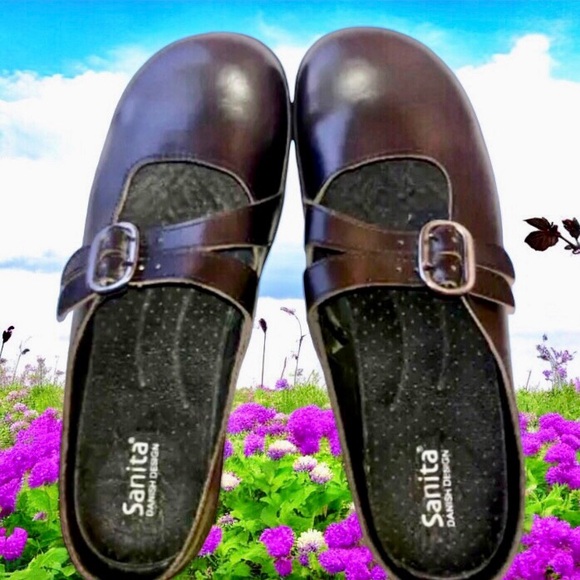 Sanita Brown Mary Jane Clog Brush Off Leather - Picture 2 of 11